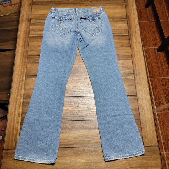 Union Bay Low Rise True Boot Light Blue Stretch Denim - Size 7 - Picture 3 of 7